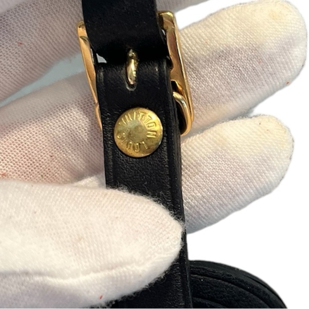 Rare Louis Vuitton Taiga Luggage Tag Poignant Black Articles de Voyage - Picture 4 of 10